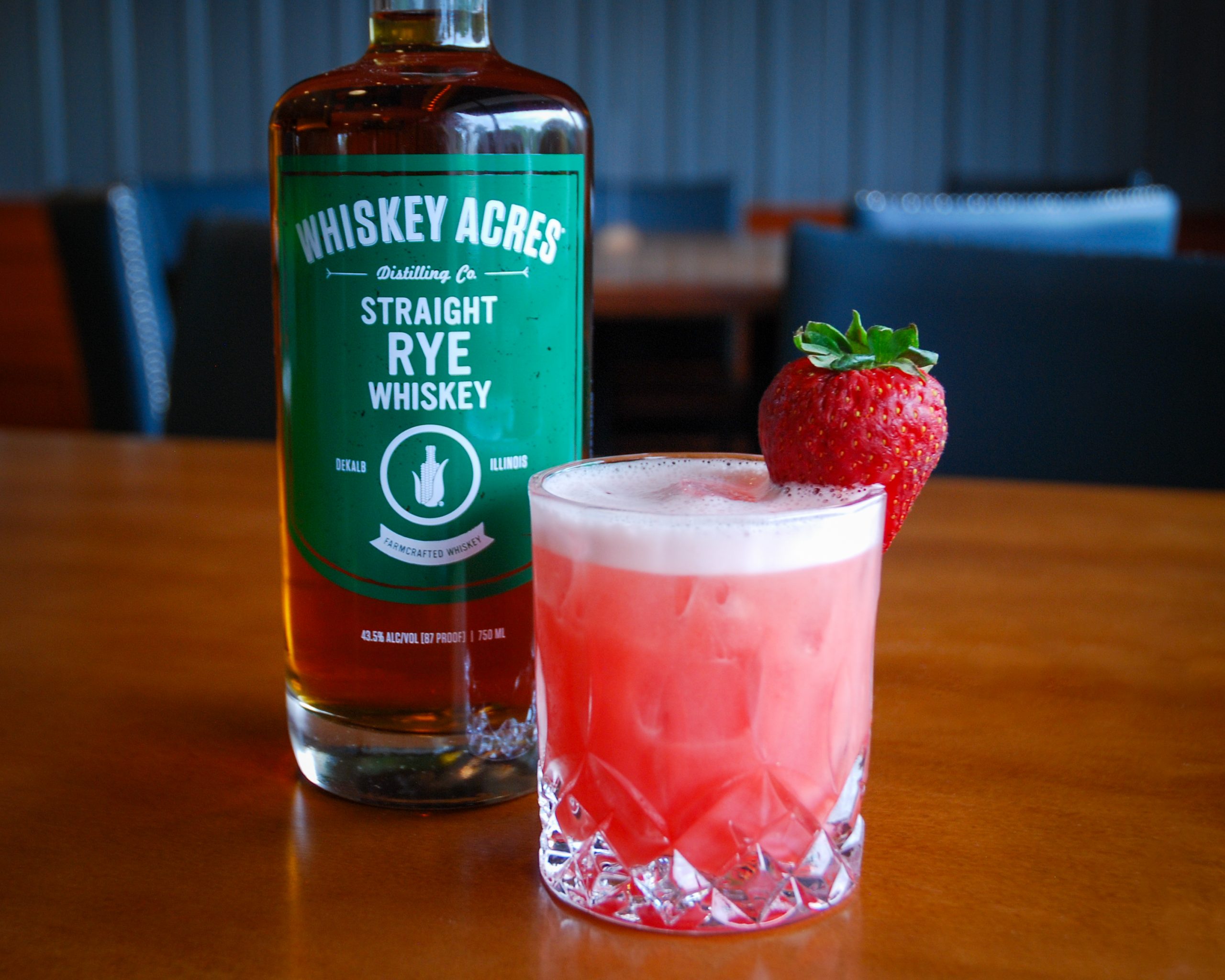 Cocktails - Strawberry Whiskey Sour with Whiskey Acres